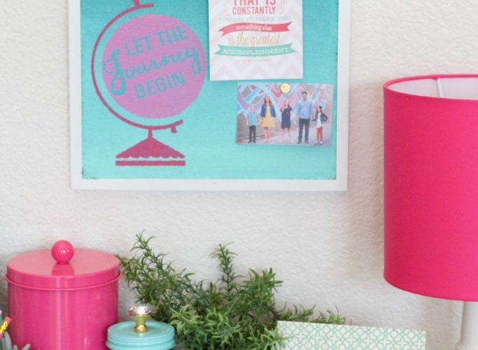 Ombre painted corkboard