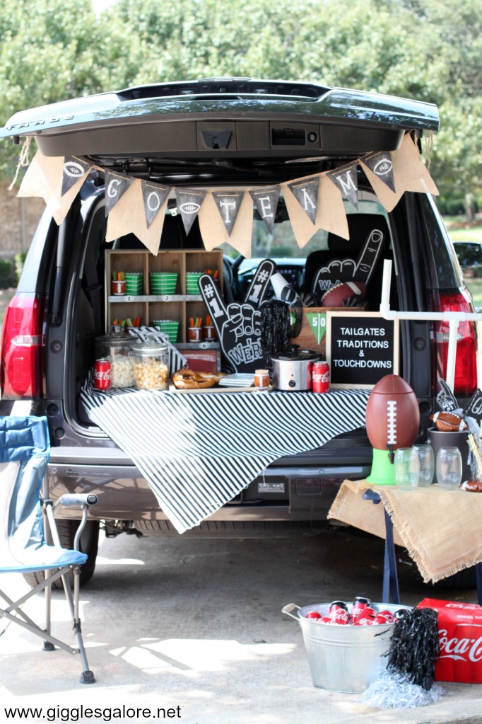 Tailgate party set up