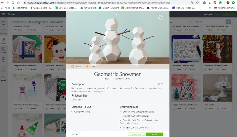 Geometric snowmen design file
