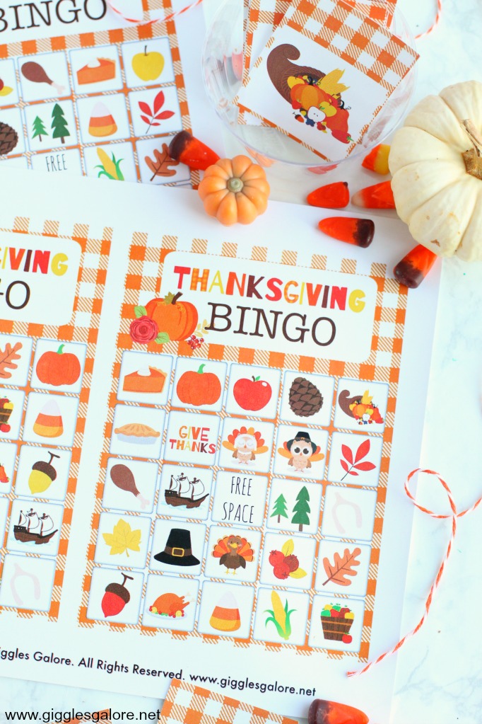 Thanksgiving bingo cards