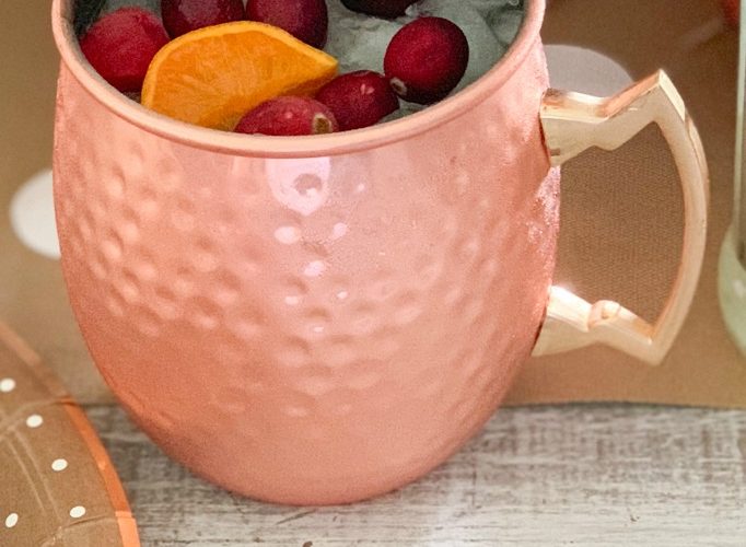 Cranberry moscow mule holiday drink