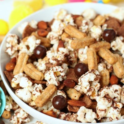 Easy Chocolate Churro Popcorn Snack Mix