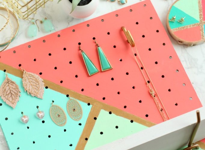 Diy pegboard jewelry organizer