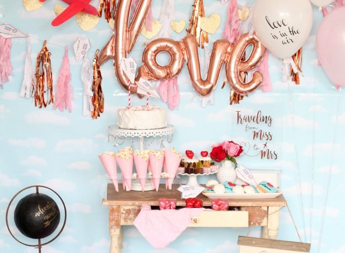 Love is in the air bridal shower party ideas