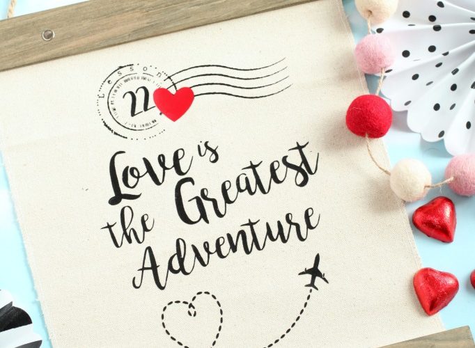Diy love is the greatest adventure canvas banner giggles galore