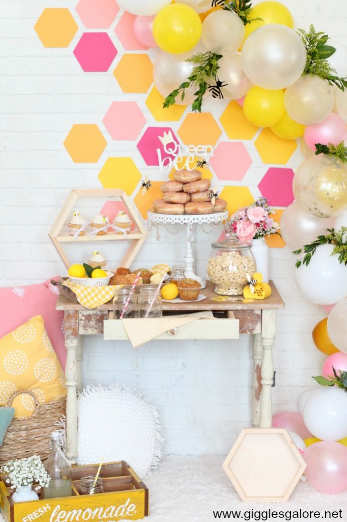 Colorful bee themed party ideas