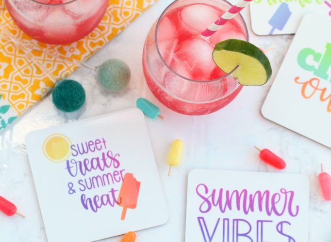 Diy summer coasters with cricut infusible ink