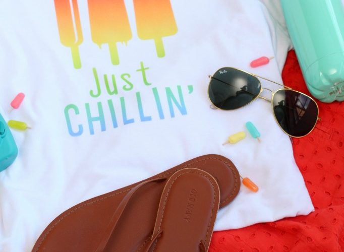 Just chillin popsicle shirt with cricut infusible ink