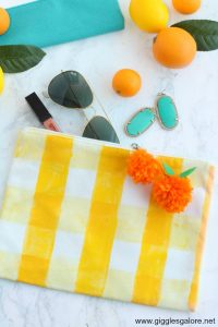Diy yellow gingham summer clutch