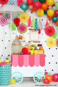Summer fruit smoothie birthday party ideas