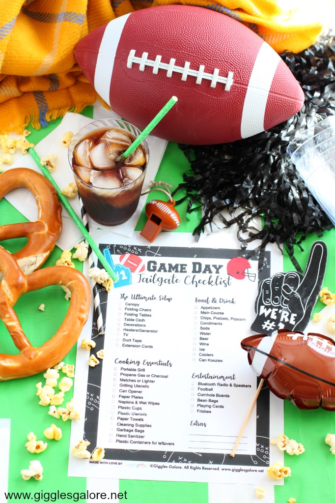 Game day tailgate checklist printable