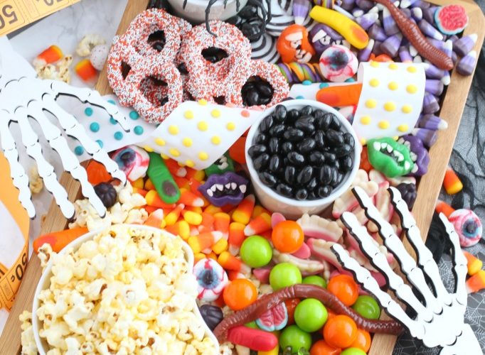 Halloween candy charcuterie board