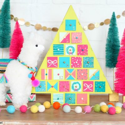 DIY Colorful Painted Christmas Tree Advent Calendar