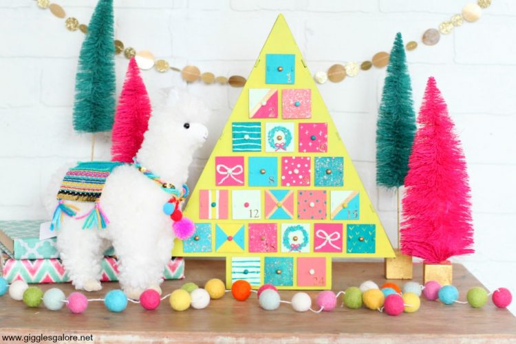 Colorful modern advent christmas tree calendar