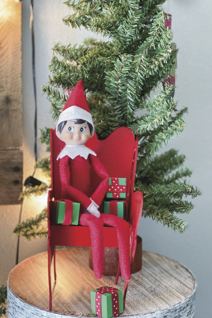 Elf on the shelf chair and gifts copy