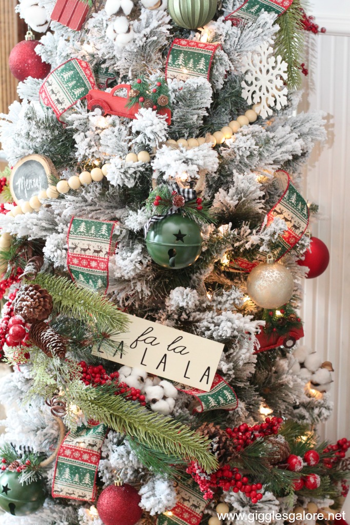 Rustic and Cozy Farmhouse Christmas Tree - Giggles Galore
