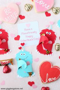 Diy monster valentine candy card