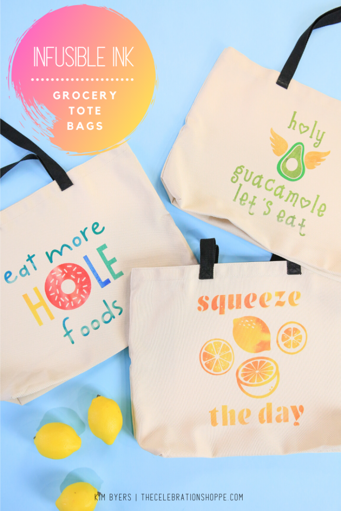 Cricut infusible ink grocery tote bags