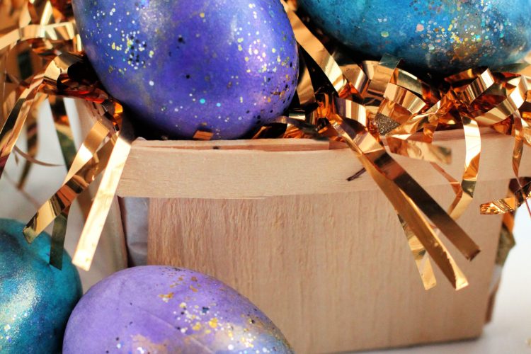 Galaxy glitter easter eggs
