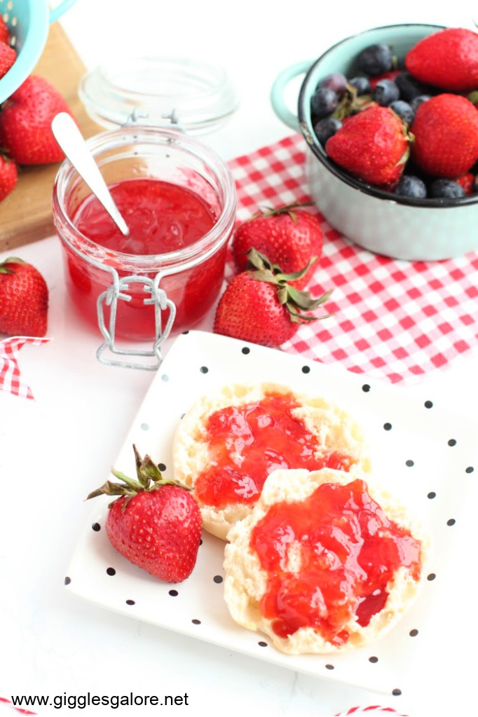 Strawberry jam breakfast