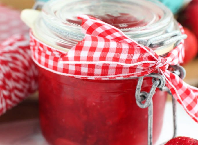 Strawberry jam jars 1