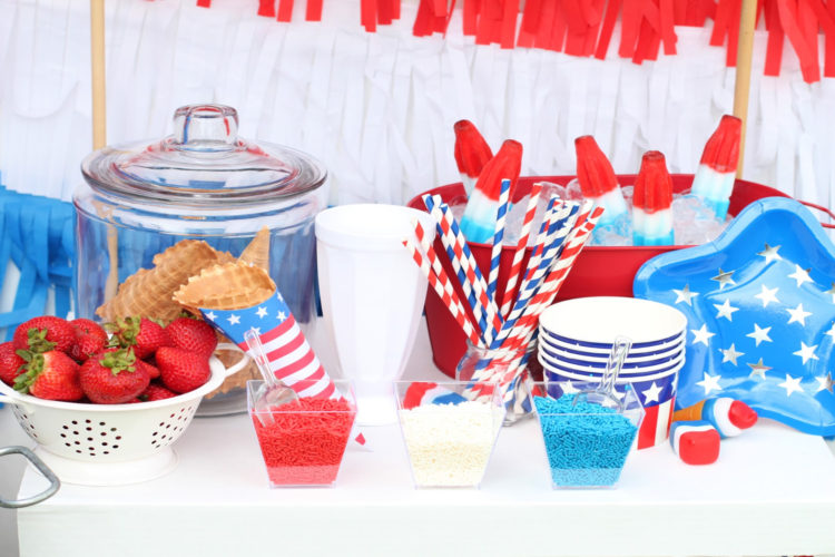 Ice cream bar set up
