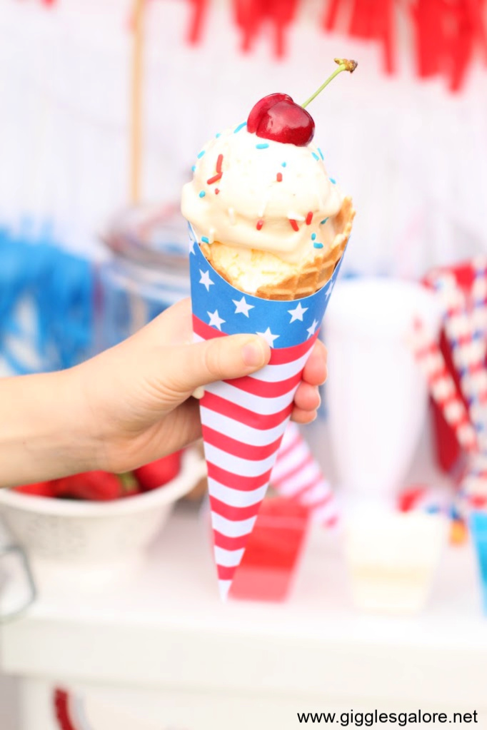Patriotic ice cream cone