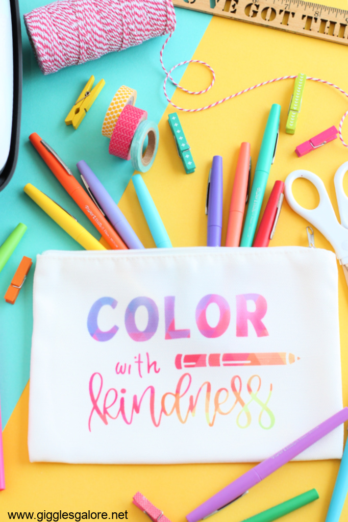Color with kindness pencil pouch