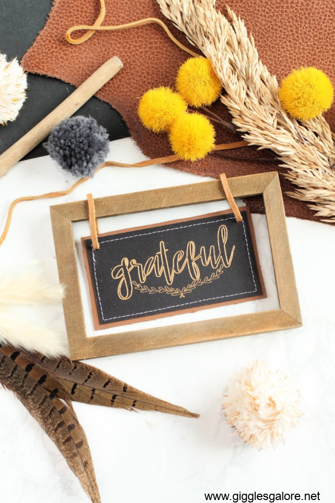 BoHo Leather and Foil Sign with Cricut - Giggles Galore