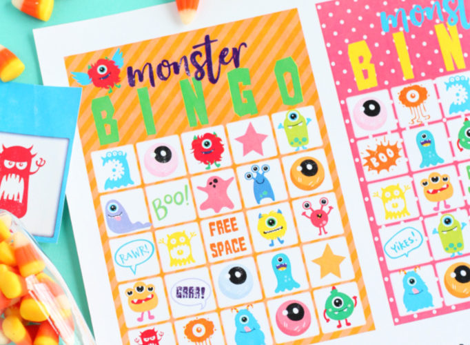 Monster bingo card printable game