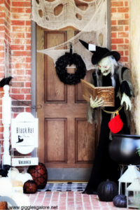 Witches inn halloween front porch ideas