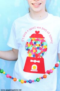 100 days of school bubblegum shirt 1