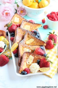 Brunch idea french toast lemon mascarpone cheese