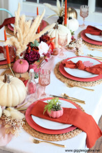 Pink and Orange Fall Table Setting