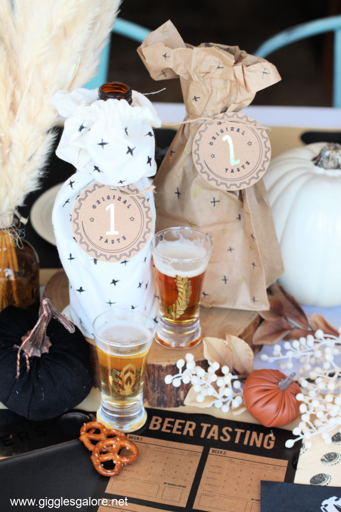 Beer Tasting Bags and Labels with Cricut