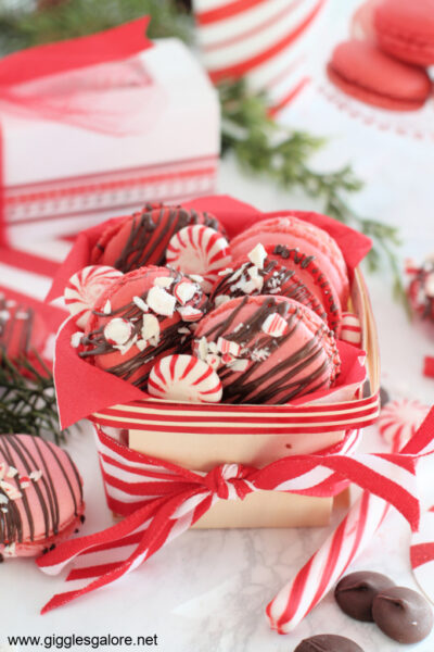 Peppermint Chocolate Macaron Gift Basket