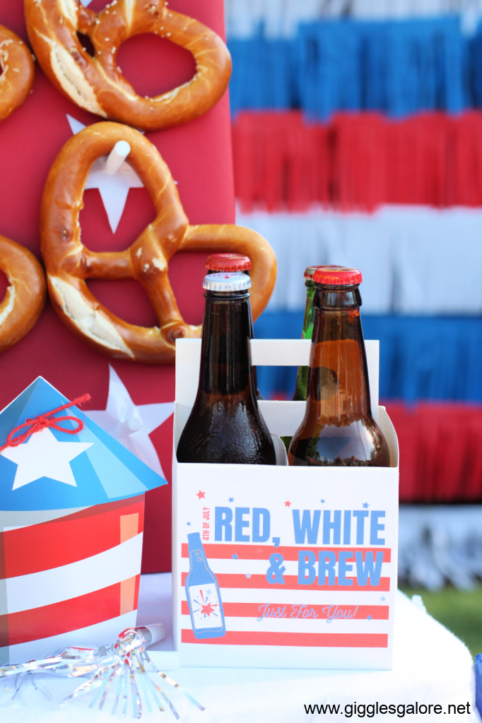 Red White and Brew Beer Caddy