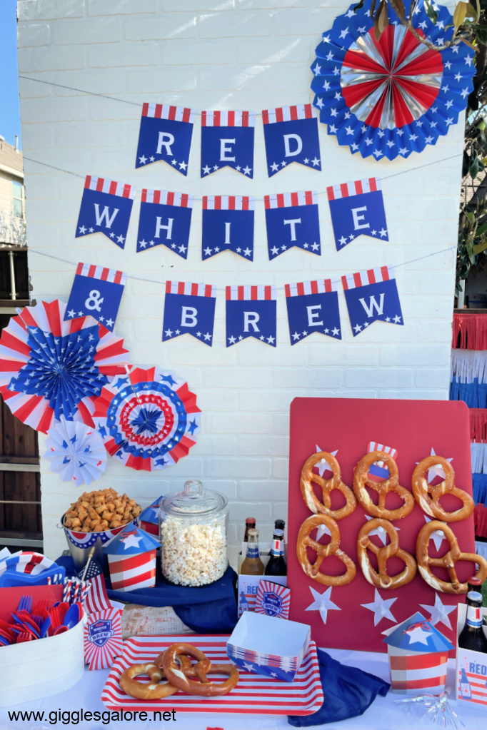 Red White and Brew Food Table