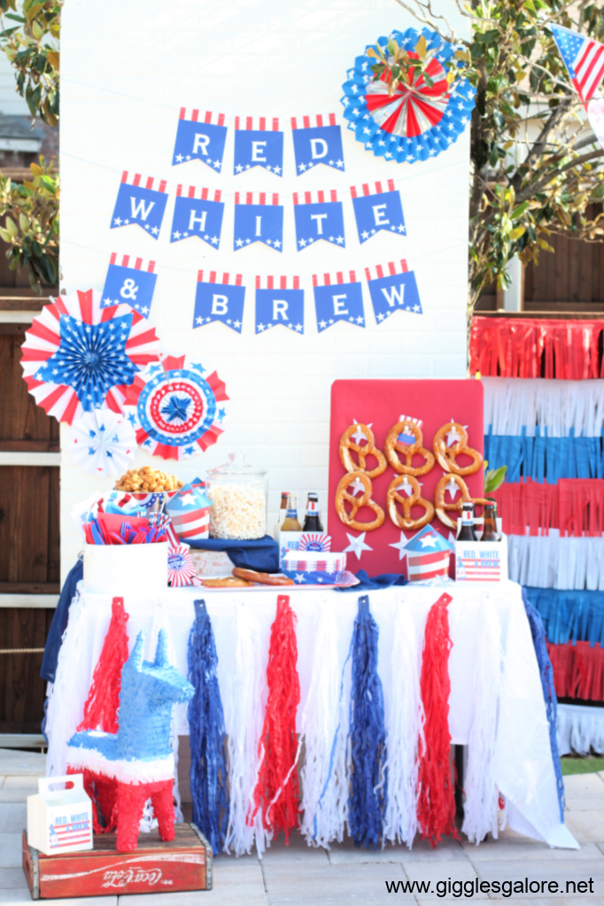 Red White and Brew Snack Table