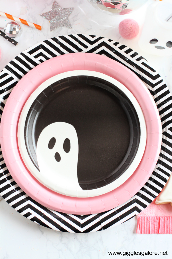 Black and White Ghost Dessert Plates