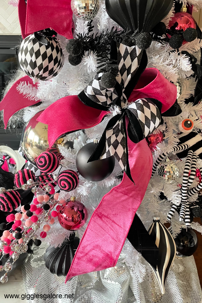 Pink and Black and White Halloween Ribbon