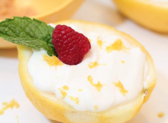 Easy Lemon Mousse Dessert in Lemon Shell