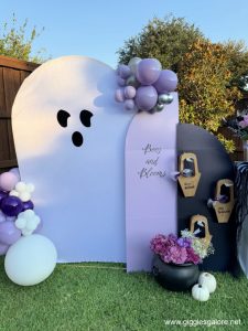 Boos and Blooms Halloween Backdrop