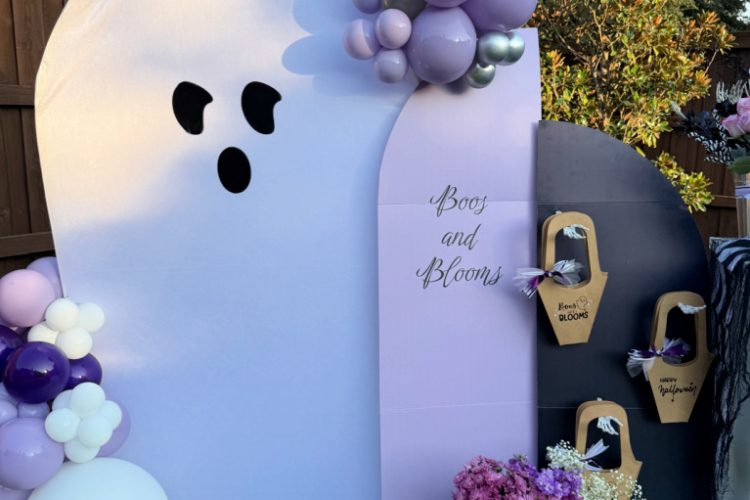 Boos and Blooms Halloween Backdrop