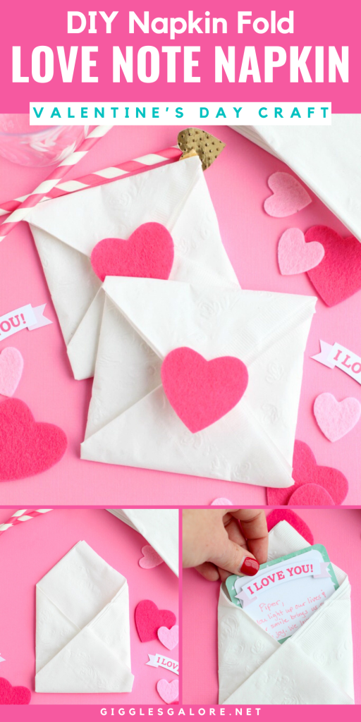 Paper Napkin Envelopes for Valentine's Day
