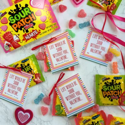 Sour Candy Themed Valentines with Printable Tags