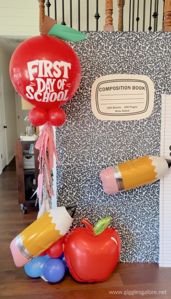 First Day of School Apple Baloon Stand